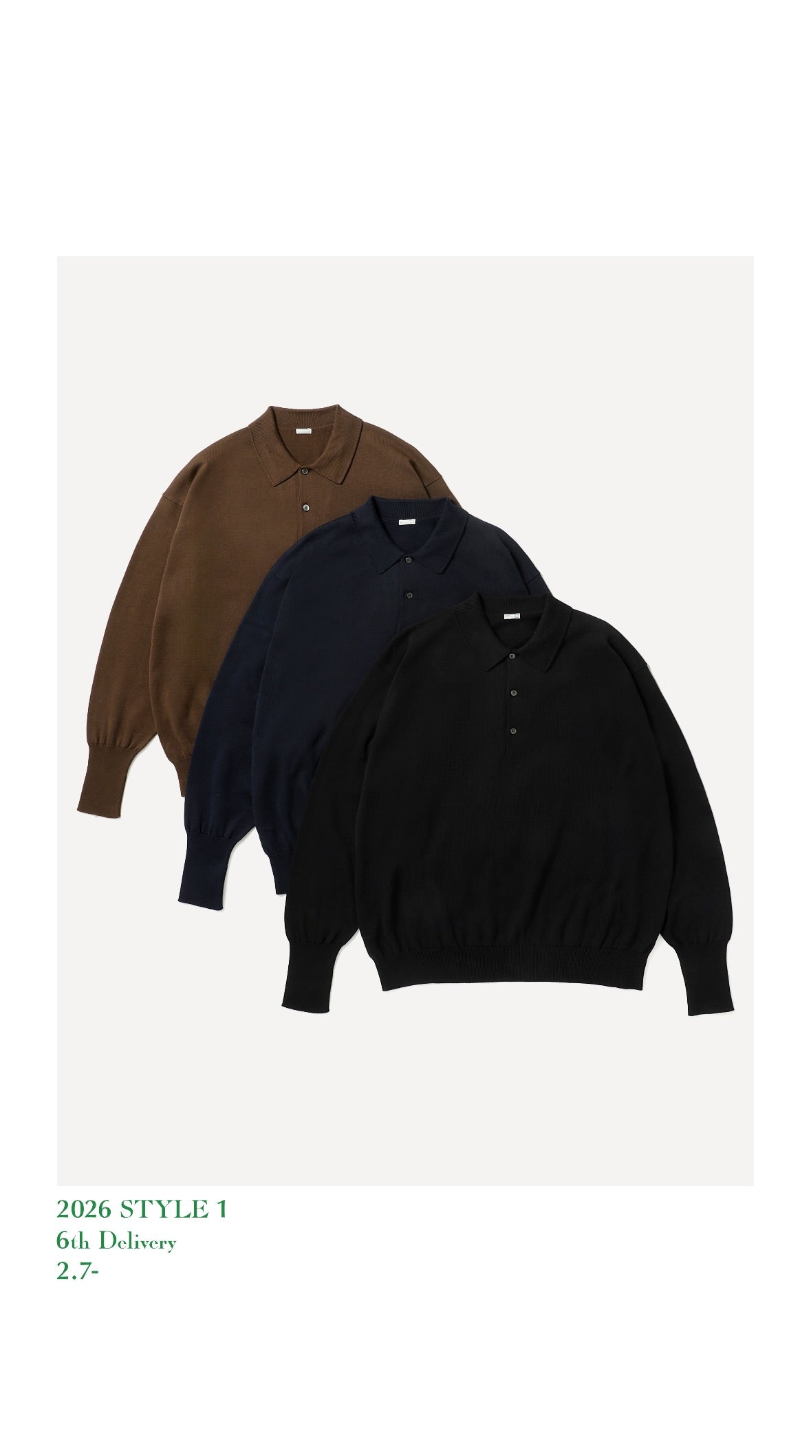 A.PRESSE 26SS Cotton Knit L/S Polo Shirt